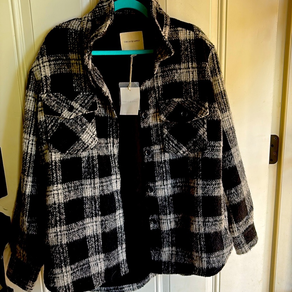 Thread & Supply brand new with tags thick black & grey shacket large